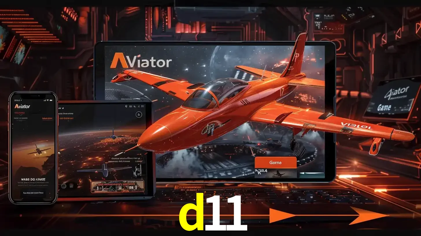 Apresentação tecnológica do jogo Aviator com um avião saindo da tela de um tablet, demonstrando a experiência imersiva em múltiplos dispositivos no d11.