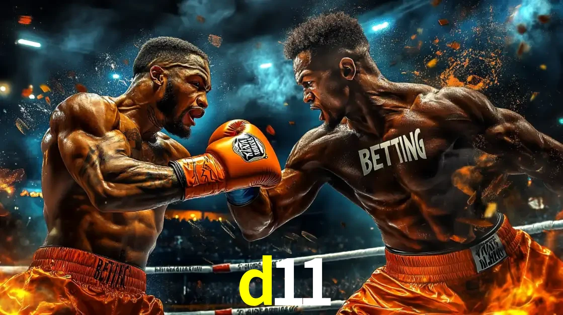 Dois boxeadores em uma luta intensa e explosiva, representando a adrenalina e as oportunidades de apostas em esportes de combate disponíveis na plataforma d11.