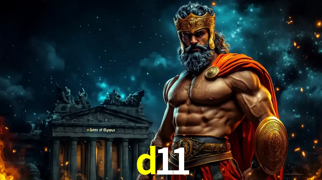 O poderoso Zeus do jogo de slot Gates of Olympus em frente ao seu templo, pronto para lançar multiplicadores divinos e prêmios épicos no cassino online d11.