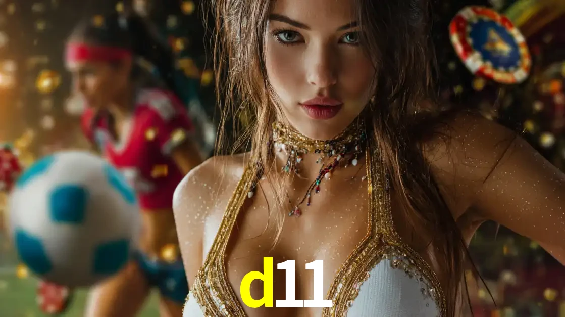 Mulher elegante representando a combinação de glamour e emoção das apostas esportivas, com uma jogadora de futebol ao fundo, destacando a ação no d11.