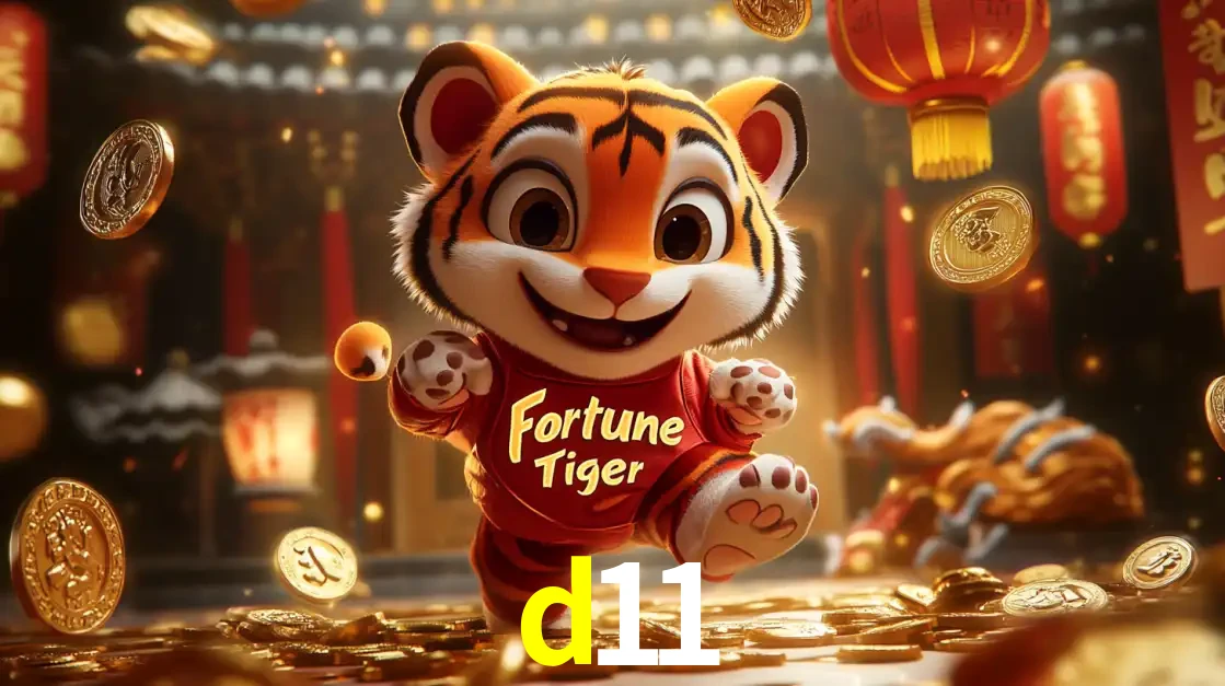 O alegre personagem do Fortune Tiger correndo sobre um caminho de moedas de ouro, simbolizando os grandes prêmios e a diversão do popular jogo de slot do d11.